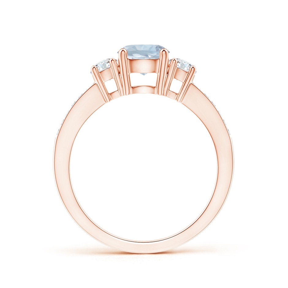6mm A Classic Three Stone Round Aquamarine and Diamond Engagement Ring in Rose Gold side 199
