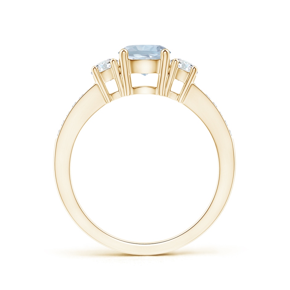 6mm A Classic Three Stone Round Aquamarine and Diamond Engagement Ring in Yellow Gold side 199
