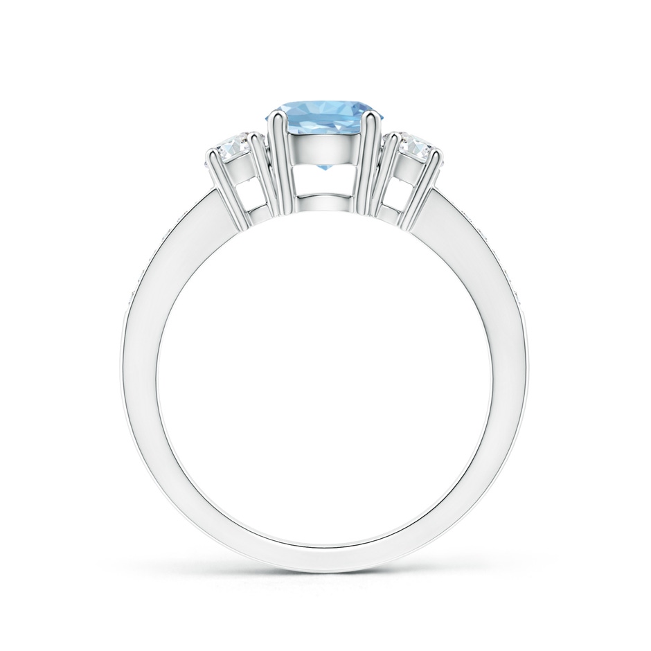 6mm AAA Classic Three Stone Round Aquamarine and Diamond Engagement Ring in White Gold side 199