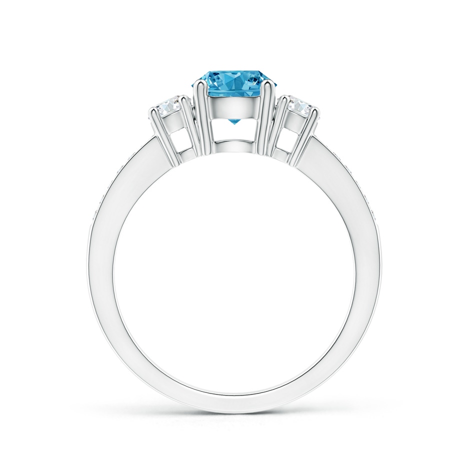 6mm AAAA Classic Three Stone Fancy Intense Blue and White Diamond Ring in P950 Platinum side 199