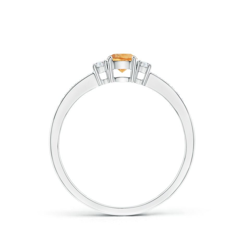 4mm A Classic Three Stone Citrine and Diamond Ring in P950 Platinum side-1
