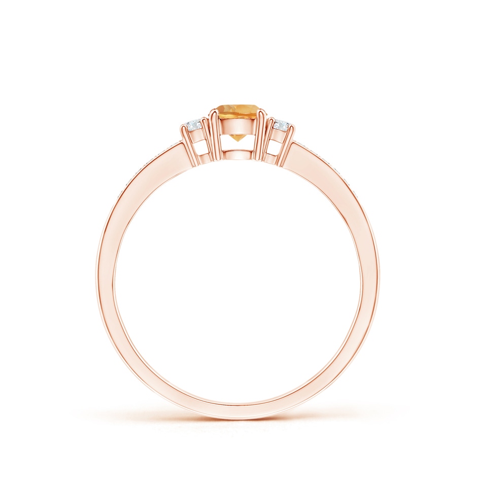 4mm A Classic Three Stone Citrine and Diamond Ring in Rose Gold side-1
