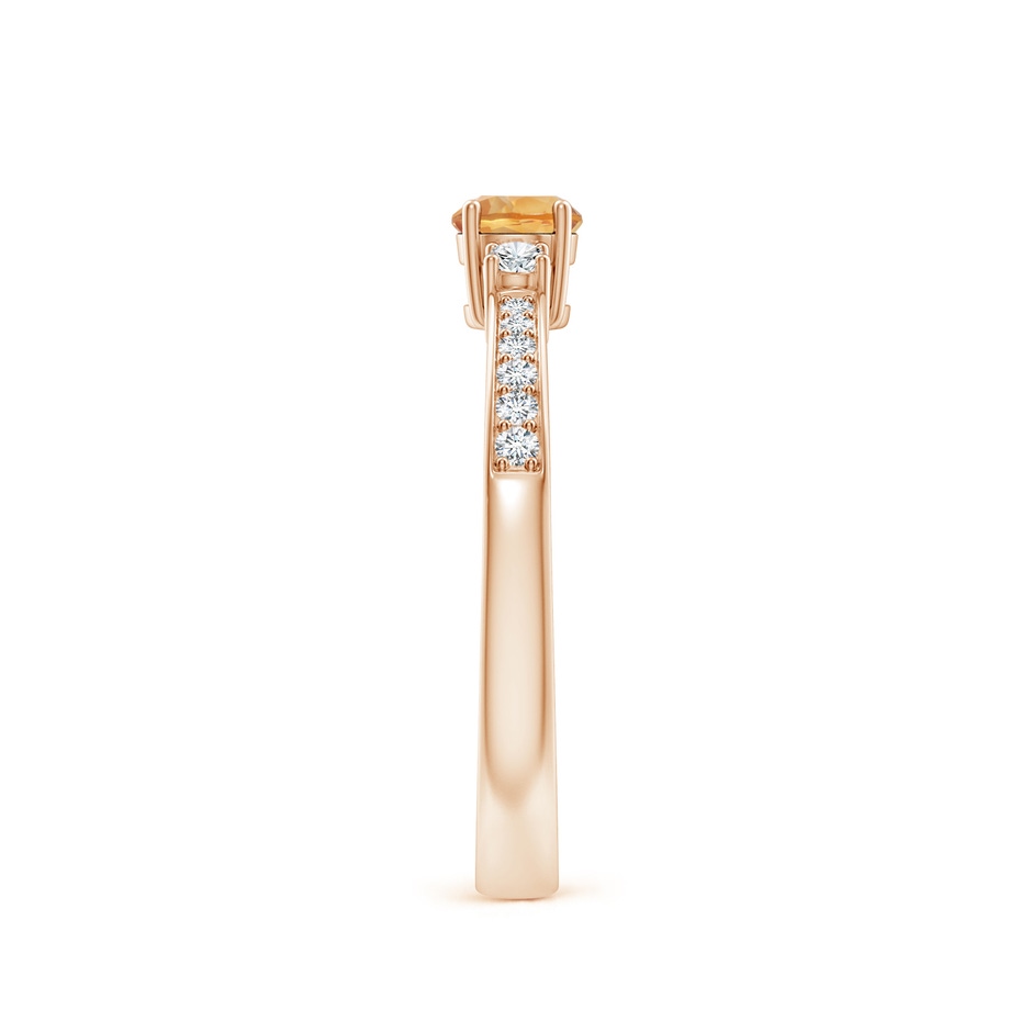 4mm A Classic Three Stone Citrine and Diamond Ring in Rose Gold side-2
