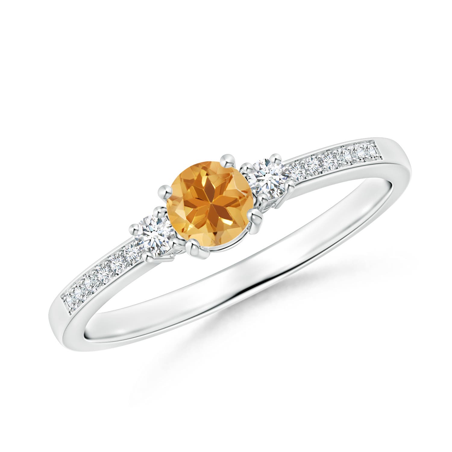 A - Citrine / 0.36 CT / 14 KT White Gold