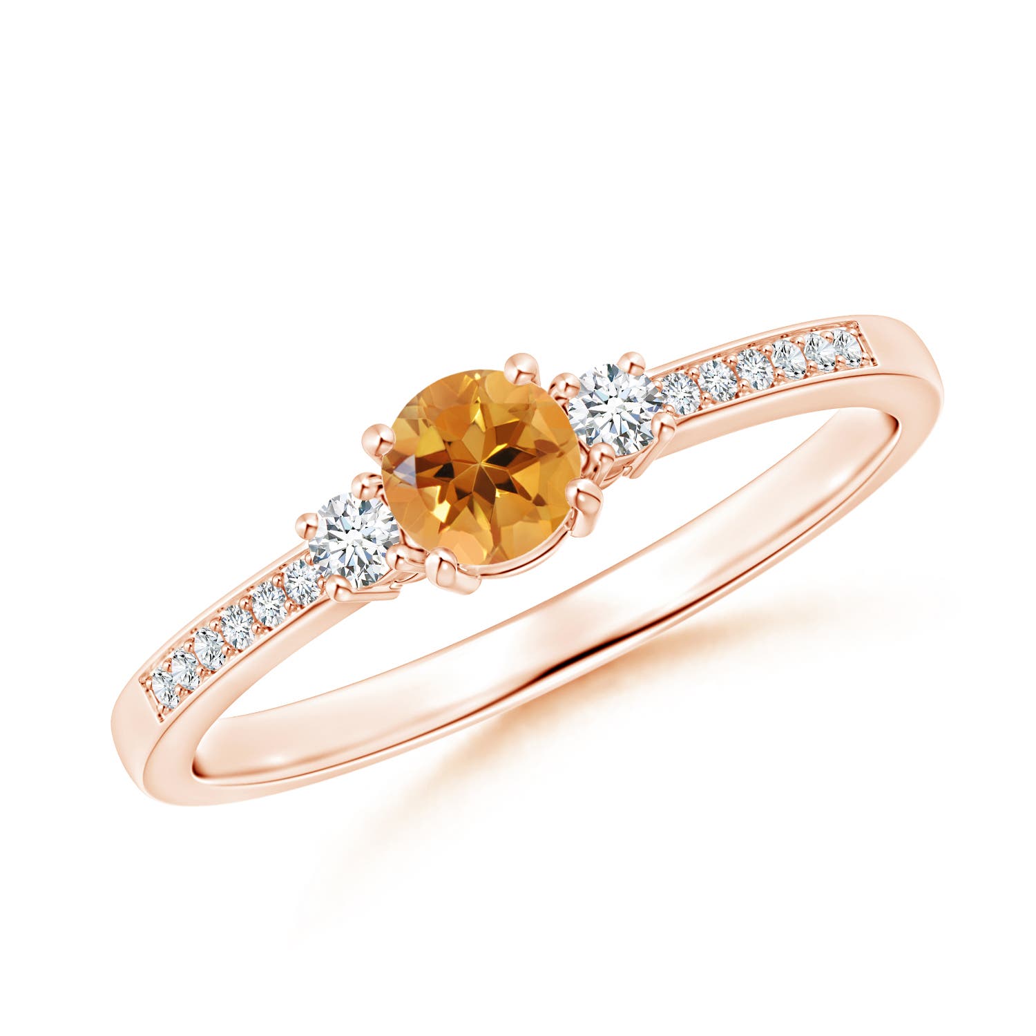 AA - Citrine / 0.36 CT / 14 KT Rose Gold