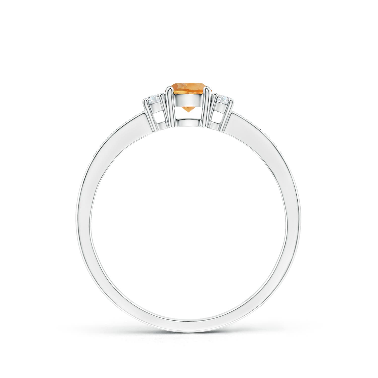 AA - Citrine / 0.36 CT / 14 KT White Gold