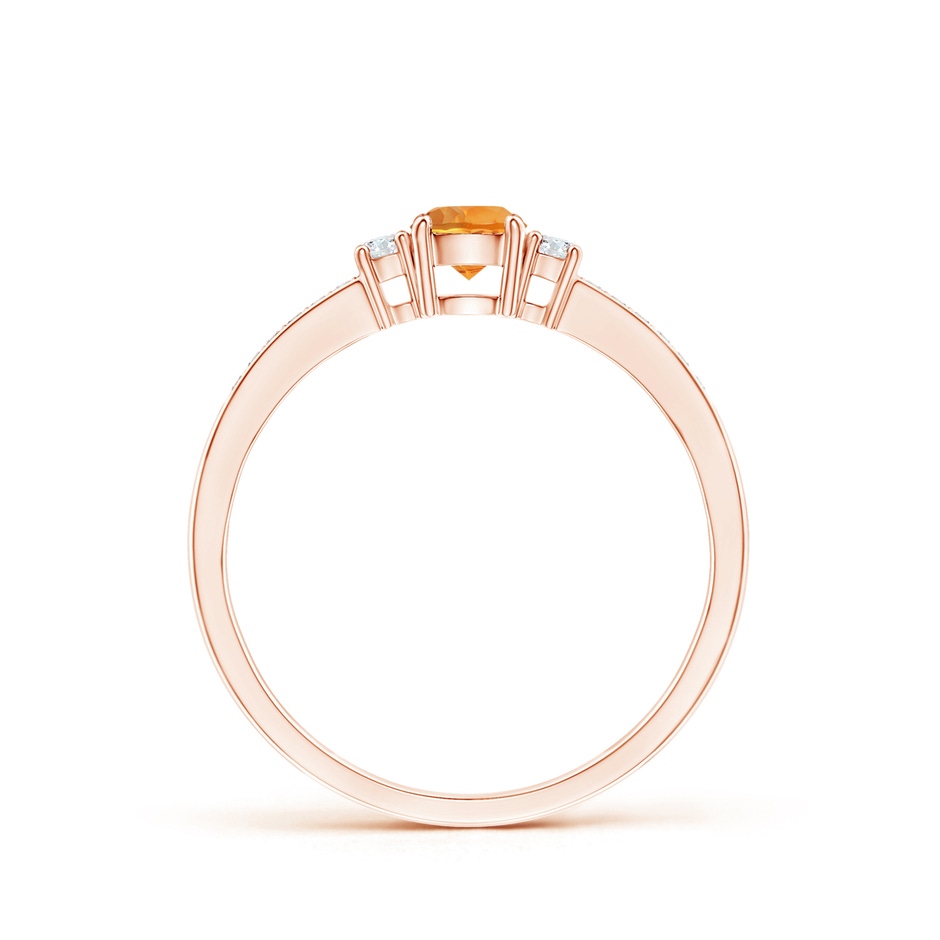 4mm AAA Classic Three Stone Citrine and Diamond Ring in 9K Rose Gold product image