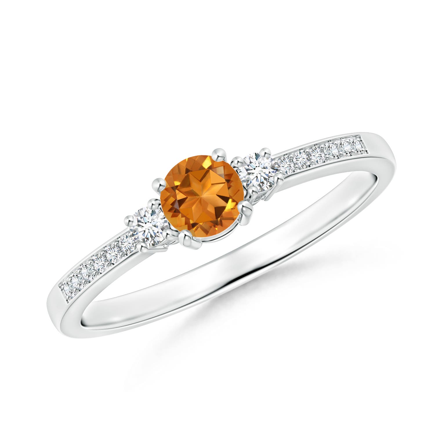 AAA - Citrine / 0.36 CT / 14 KT White Gold