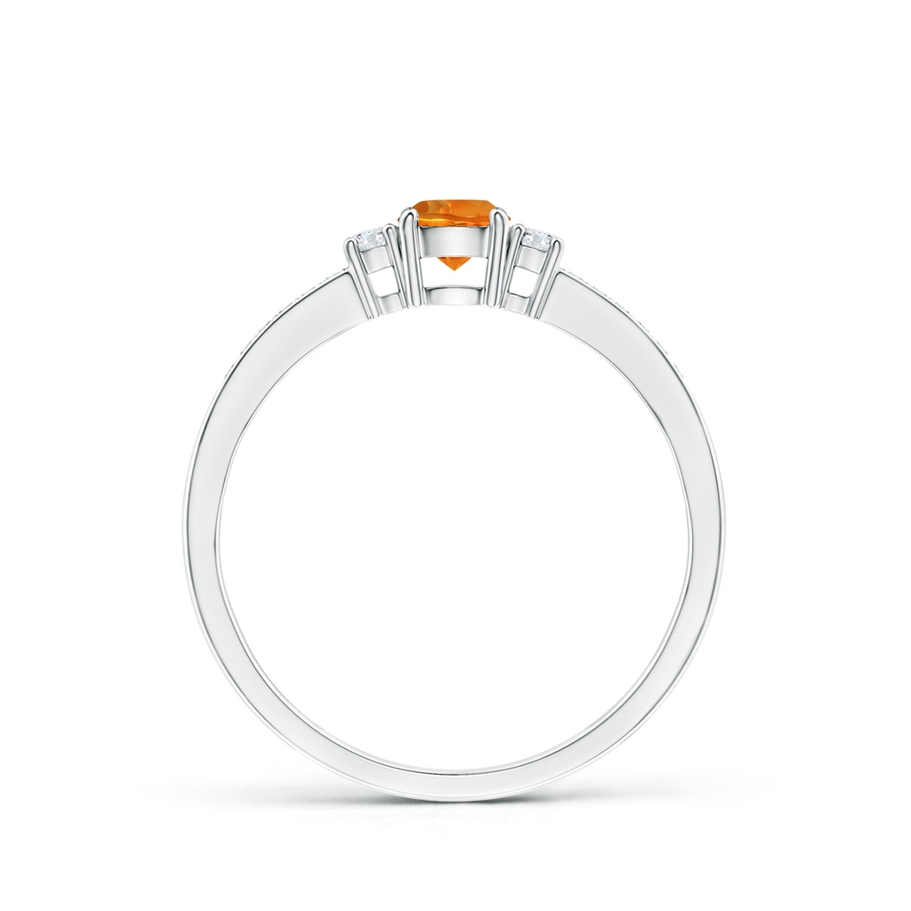 4mm AAAA Classic Three Stone Citrine and Diamond Ring in White Gold - side_1