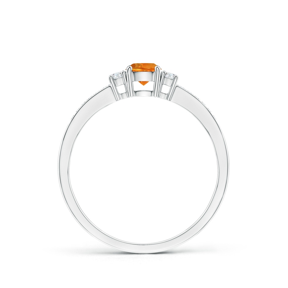 4mm AAAA Classic Three Stone Citrine and Diamond Ring in White Gold side-1