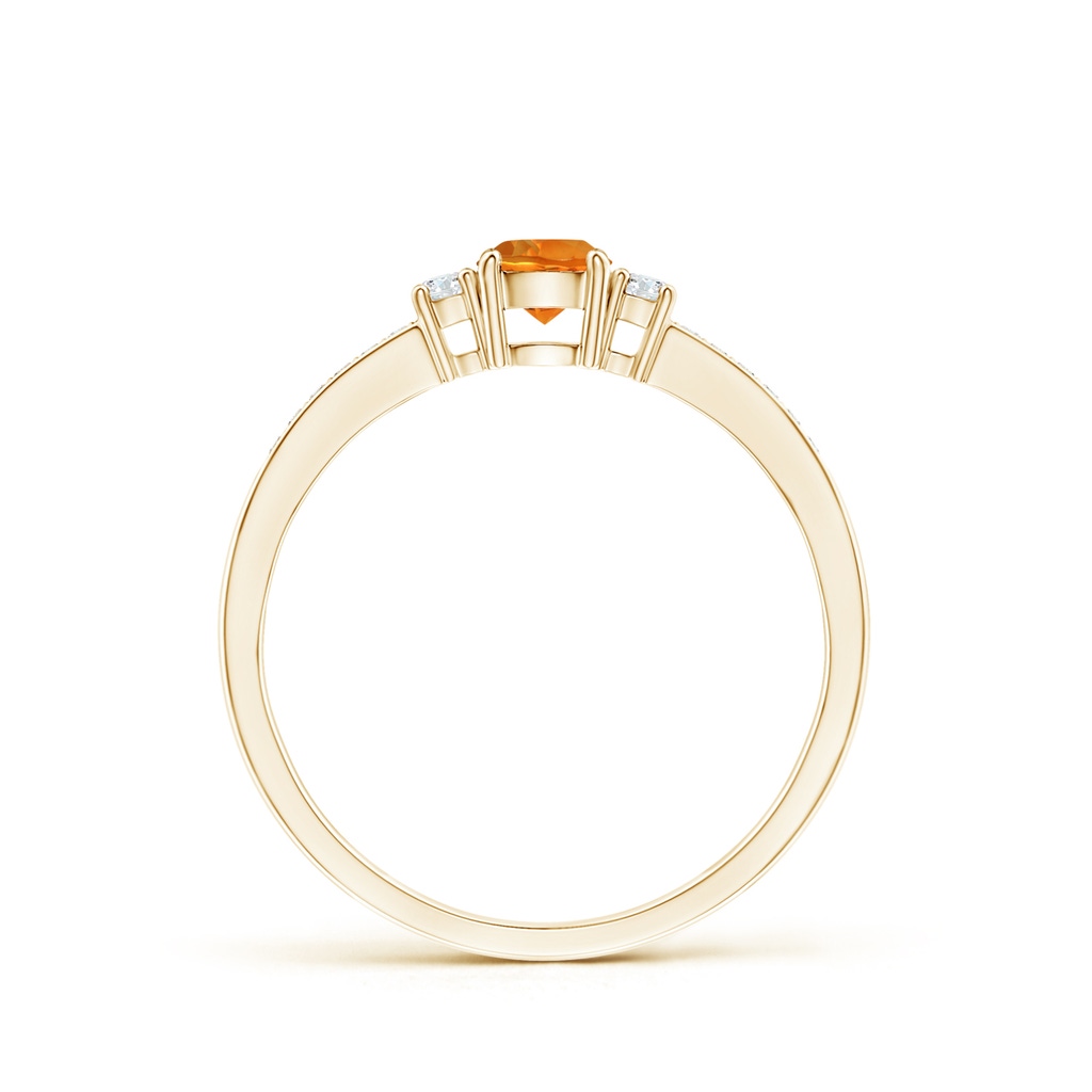 4mm AAAA Classic Three Stone Citrine and Diamond Ring in Yellow Gold - side_1
