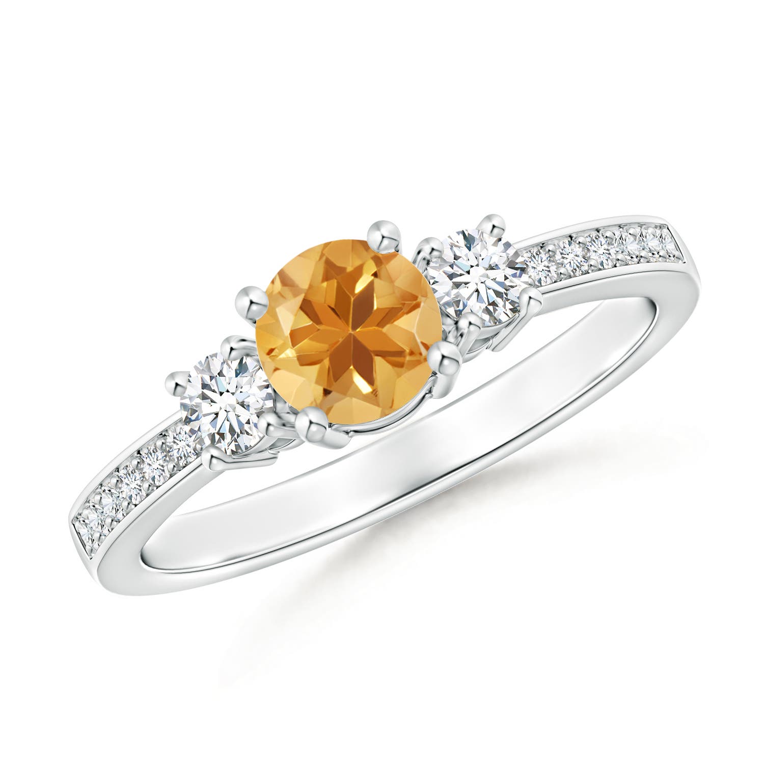 A - Citrine / 0.66 CT / 14 KT White Gold