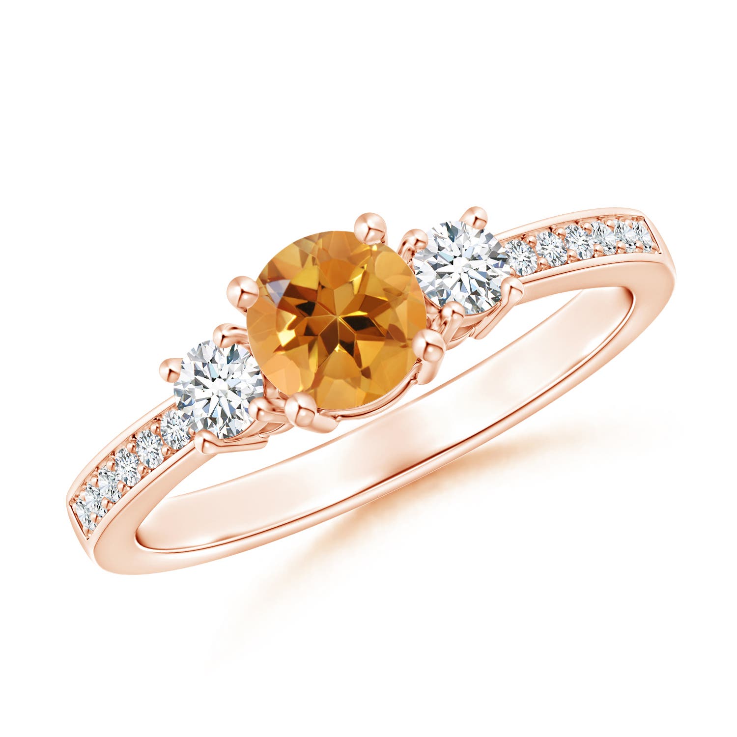 AA - Citrine / 0.66 CT / 14 KT Rose Gold