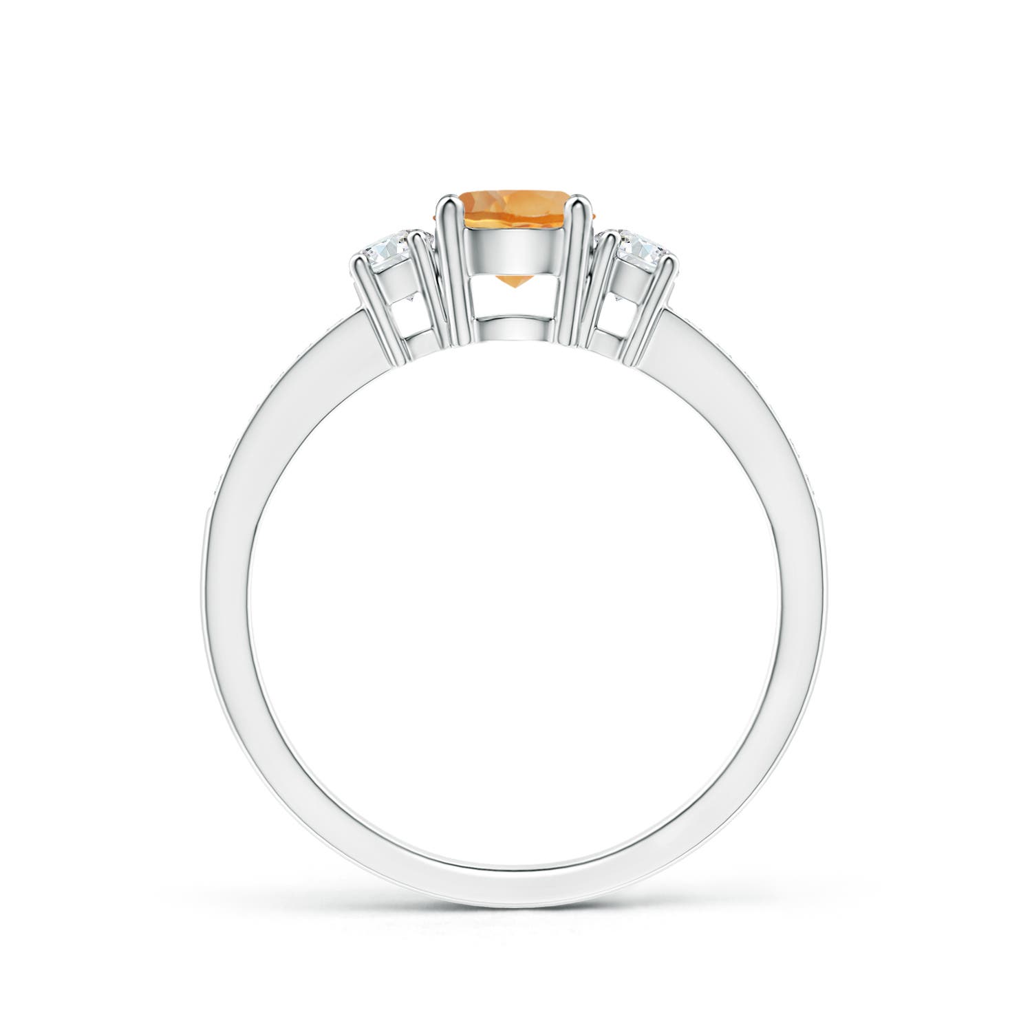 AA - Citrine / 0.66 CT / 14 KT White Gold