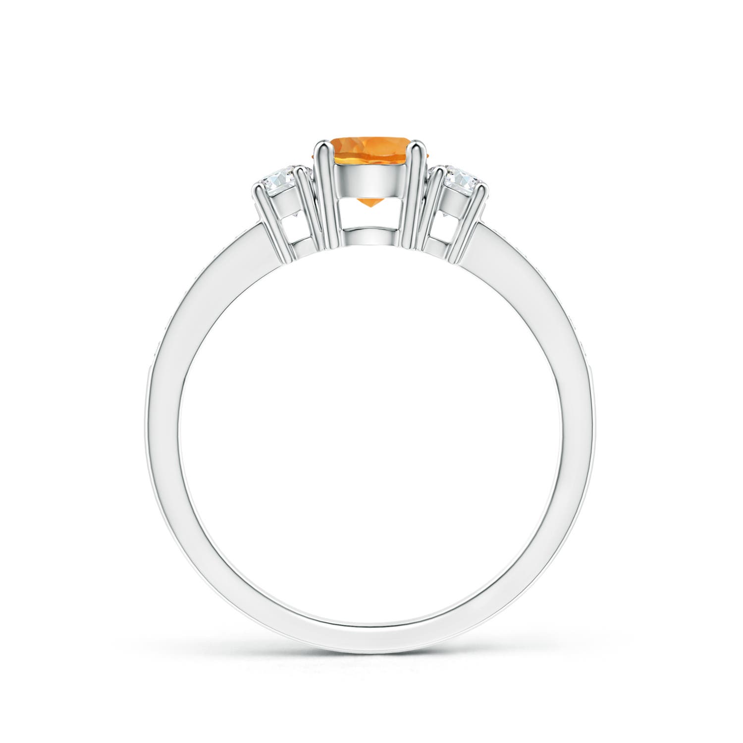 AAA - Citrine / 0.66 CT / 14 KT White Gold