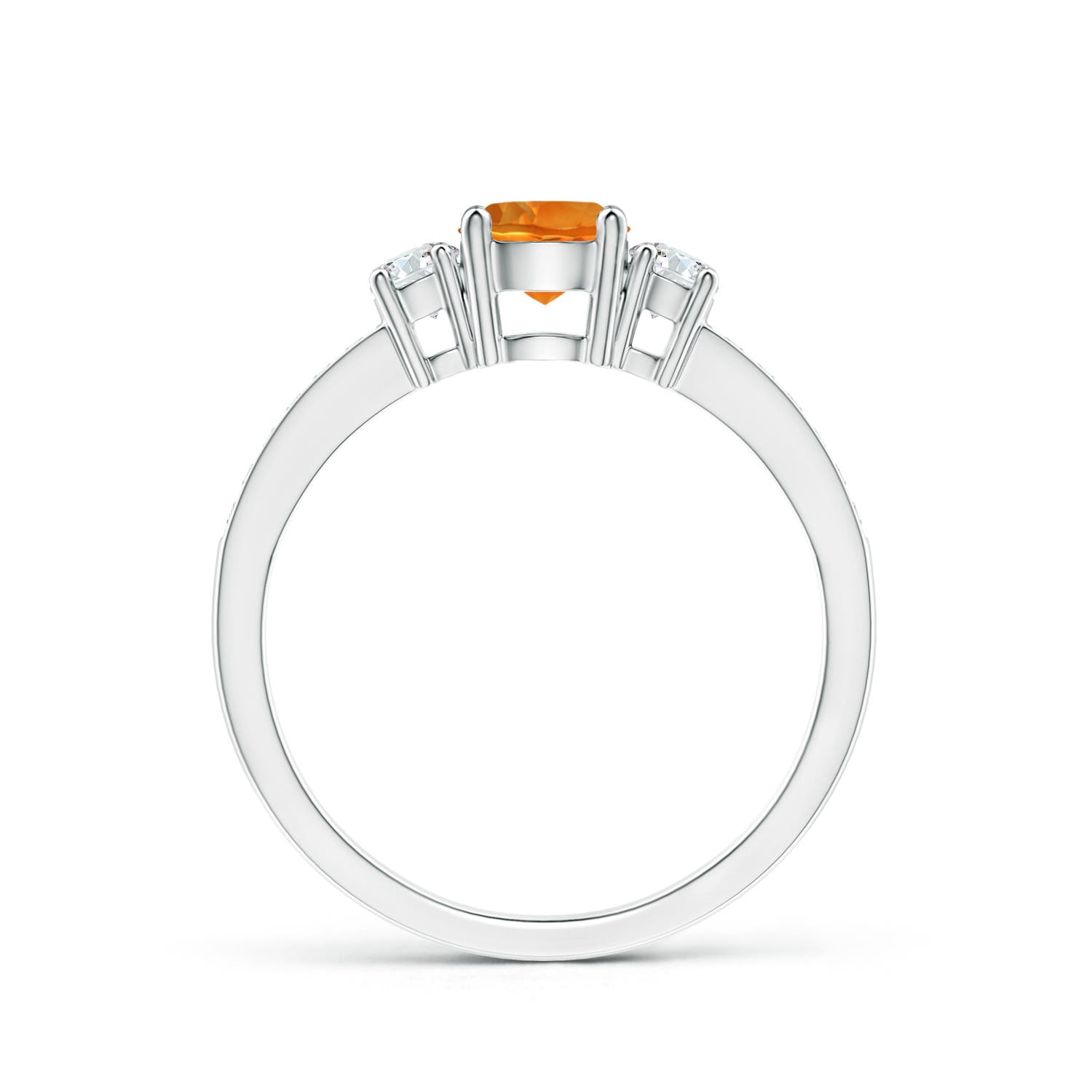 AAAA - Citrine / 0.66 CT / 14 KT White Gold