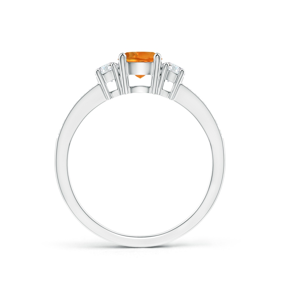 5mm AAAA Classic Three Stone Citrine and Diamond Ring in White Gold side-1