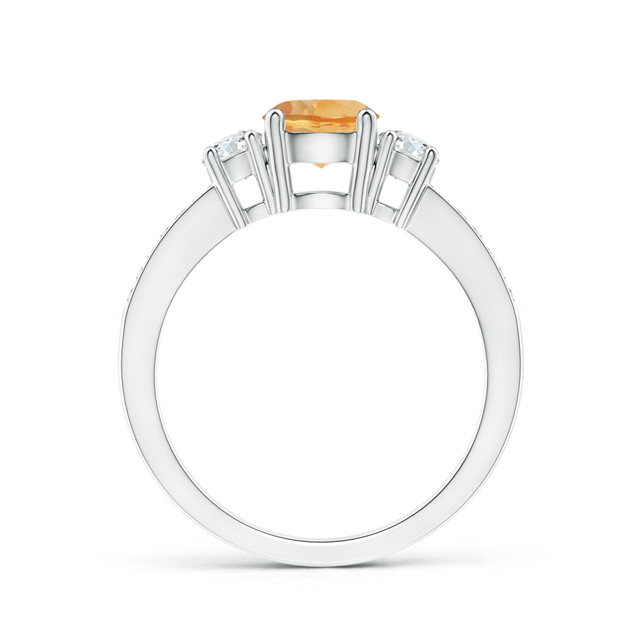 6mm A Classic Three Stone Citrine and Diamond Ring in P950 Platinum side-1