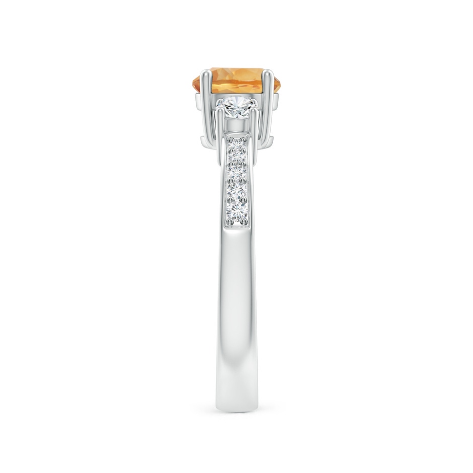 6mm A Classic Three Stone Citrine and Diamond Ring in P950 Platinum side-2