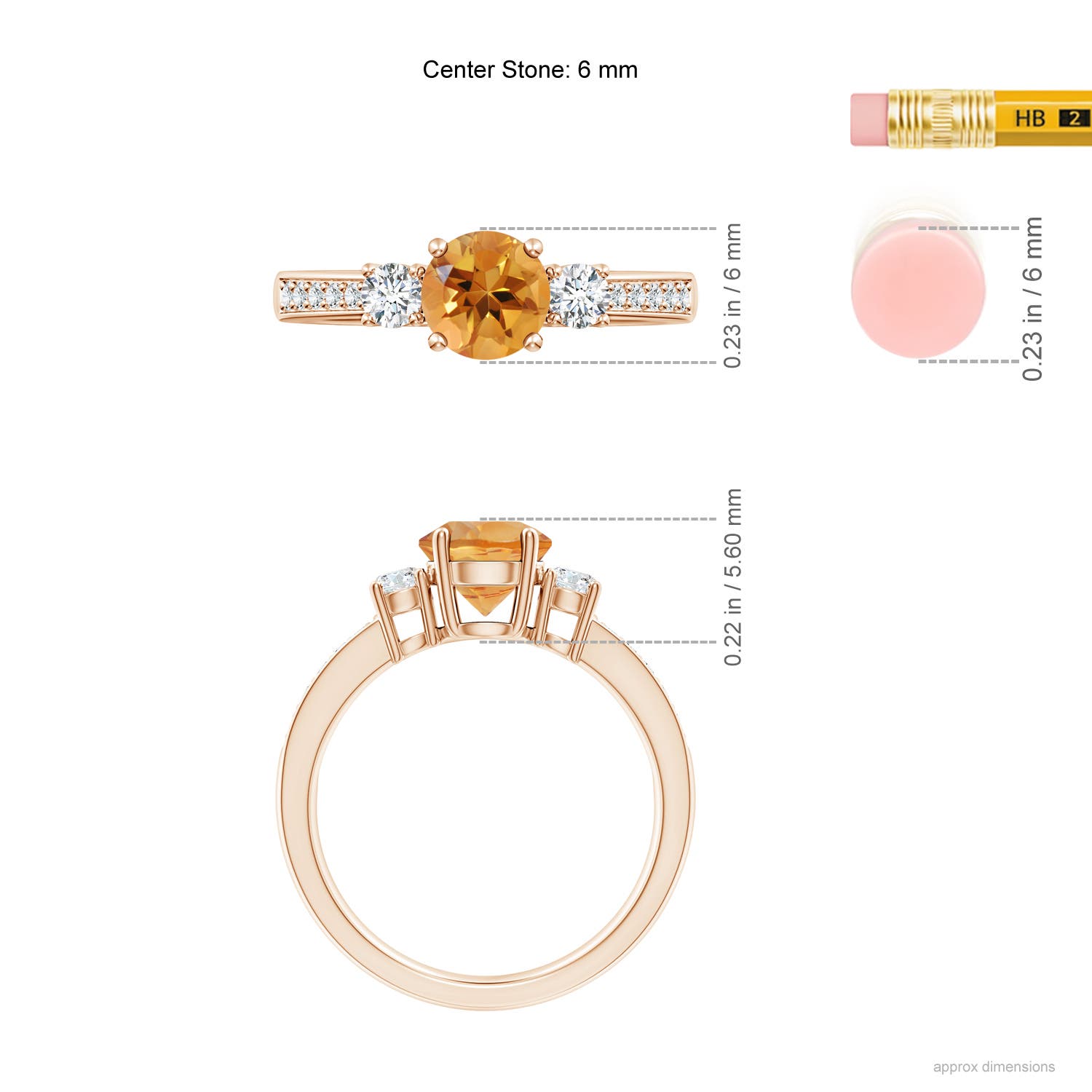 AA - Citrine / 1.01 CT / 14 KT Rose Gold