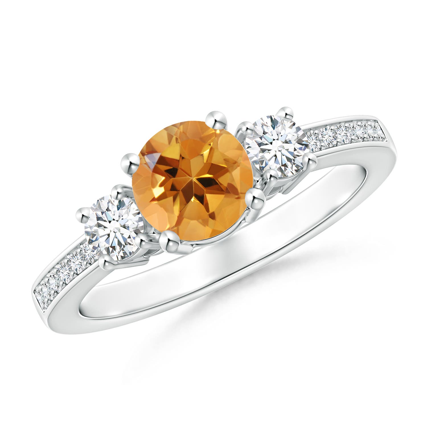 AA - Citrine / 1.01 CT / 14 KT White Gold