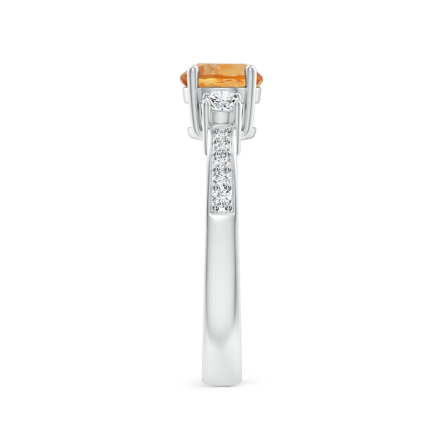 AA - Citrine / 1.01 CT / 14 KT White Gold