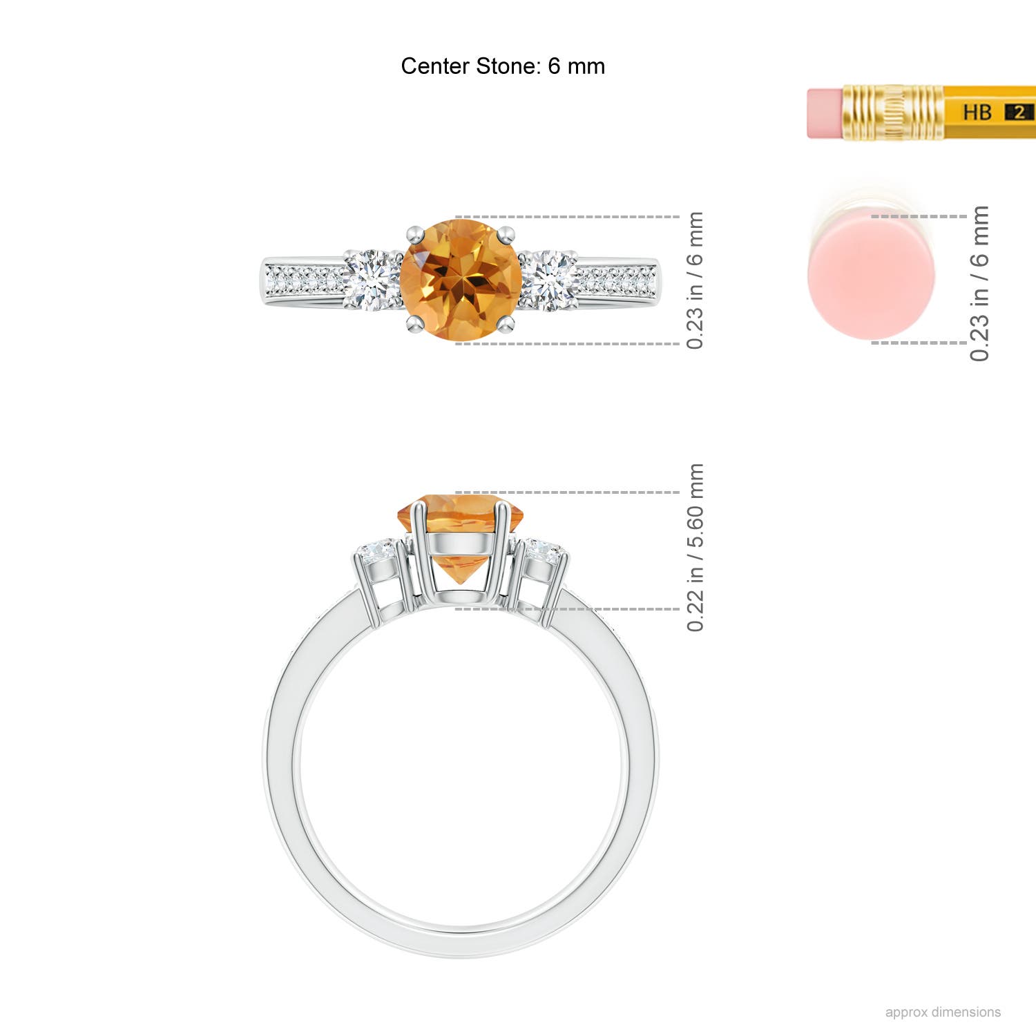 AA - Citrine / 1.01 CT / 14 KT White Gold