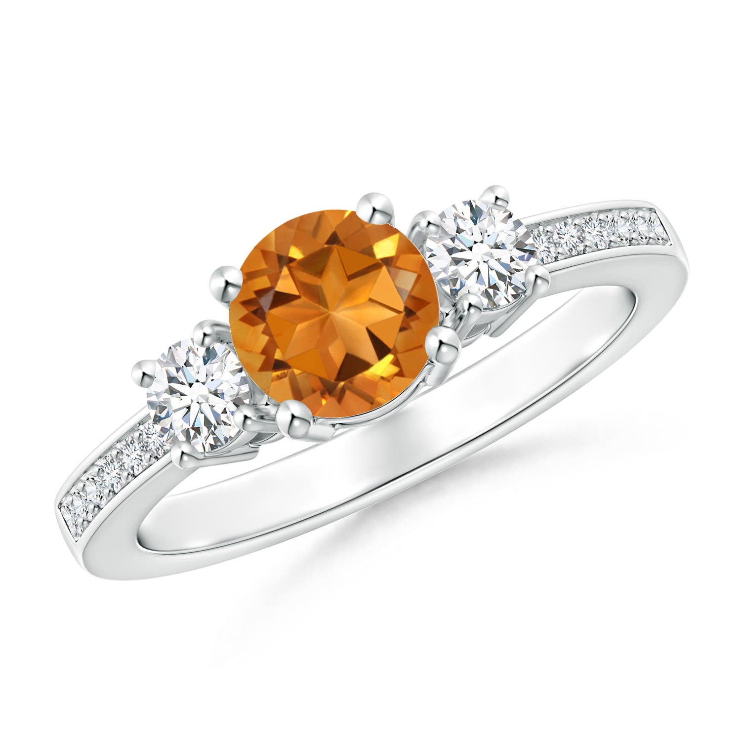 AAA - Citrine / 1.01 CT / 14 KT White Gold