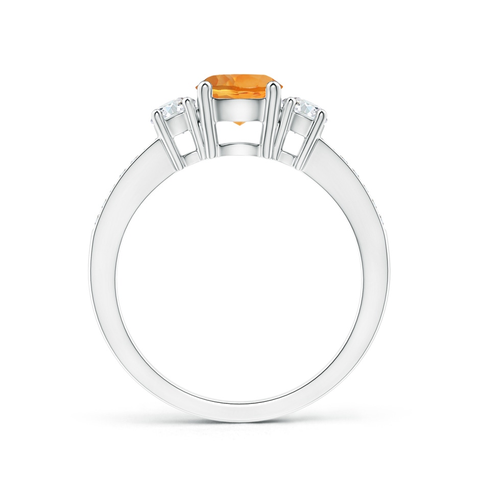 6mm AAA Classic Three Stone Citrine and Diamond Ring in White Gold side-1