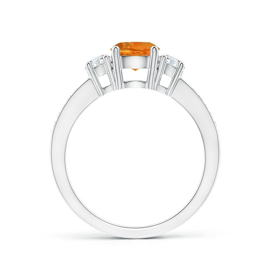 6mm AAAA Classic Three Stone Citrine and Diamond Ring in White Gold side-1