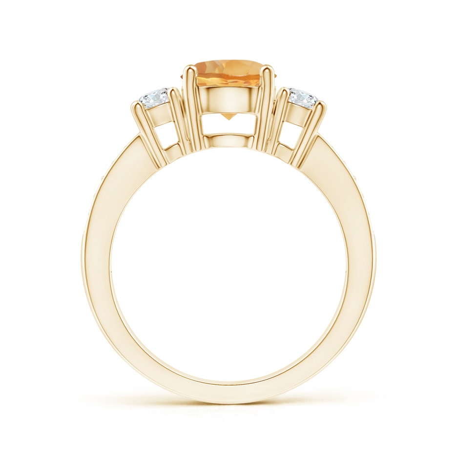7mm A Classic Three Stone Citrine and Diamond Ring in Yellow Gold side-1