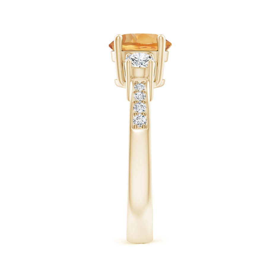 7mm A Classic Three Stone Citrine and Diamond Ring in Yellow Gold side-2