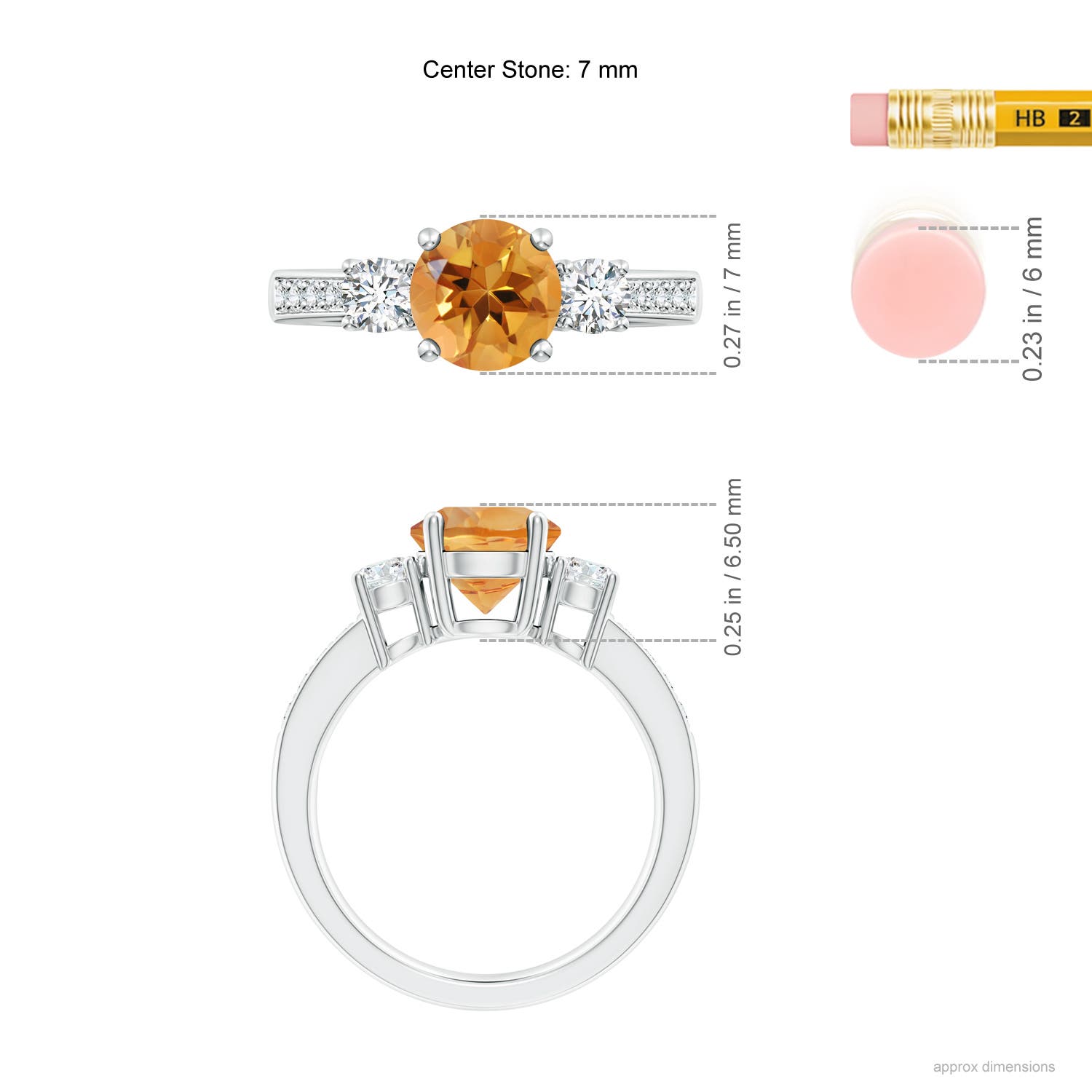 AA - Citrine / 1.69 CT / 14 KT White Gold