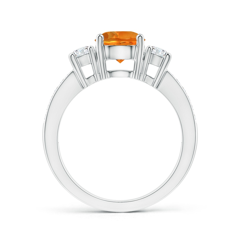 7mm AAAA Classic Three Stone Citrine and Diamond Ring in 9K White Gold product image