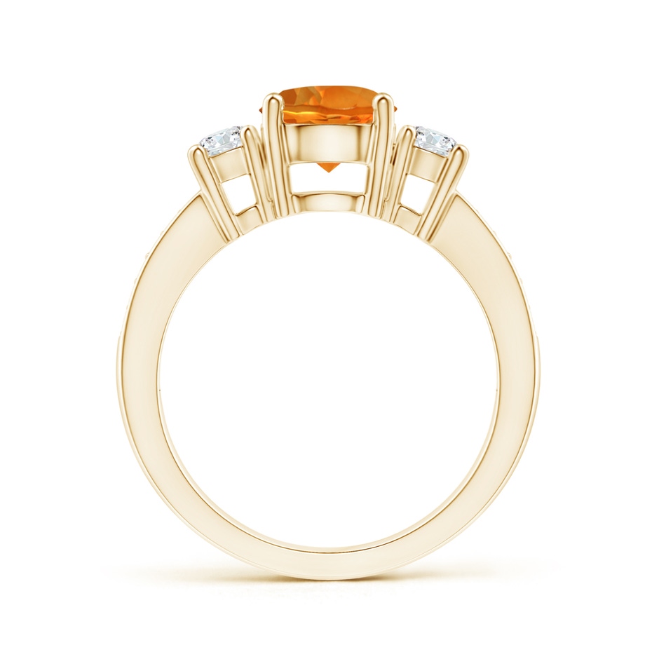 7mm AAAA Classic Three Stone Citrine and Diamond Ring in Yellow Gold side-1