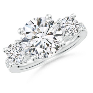 10.1mm HSI2 Classic Three Stone Diamond Ring in P950 Platinum