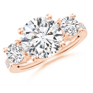 10.1mm HSI2 Classic Three Stone Diamond Ring in Rose Gold