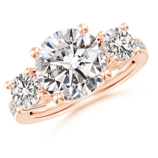 10.1mm IJI1I2 Classic Three Stone Diamond Ring in Rose Gold