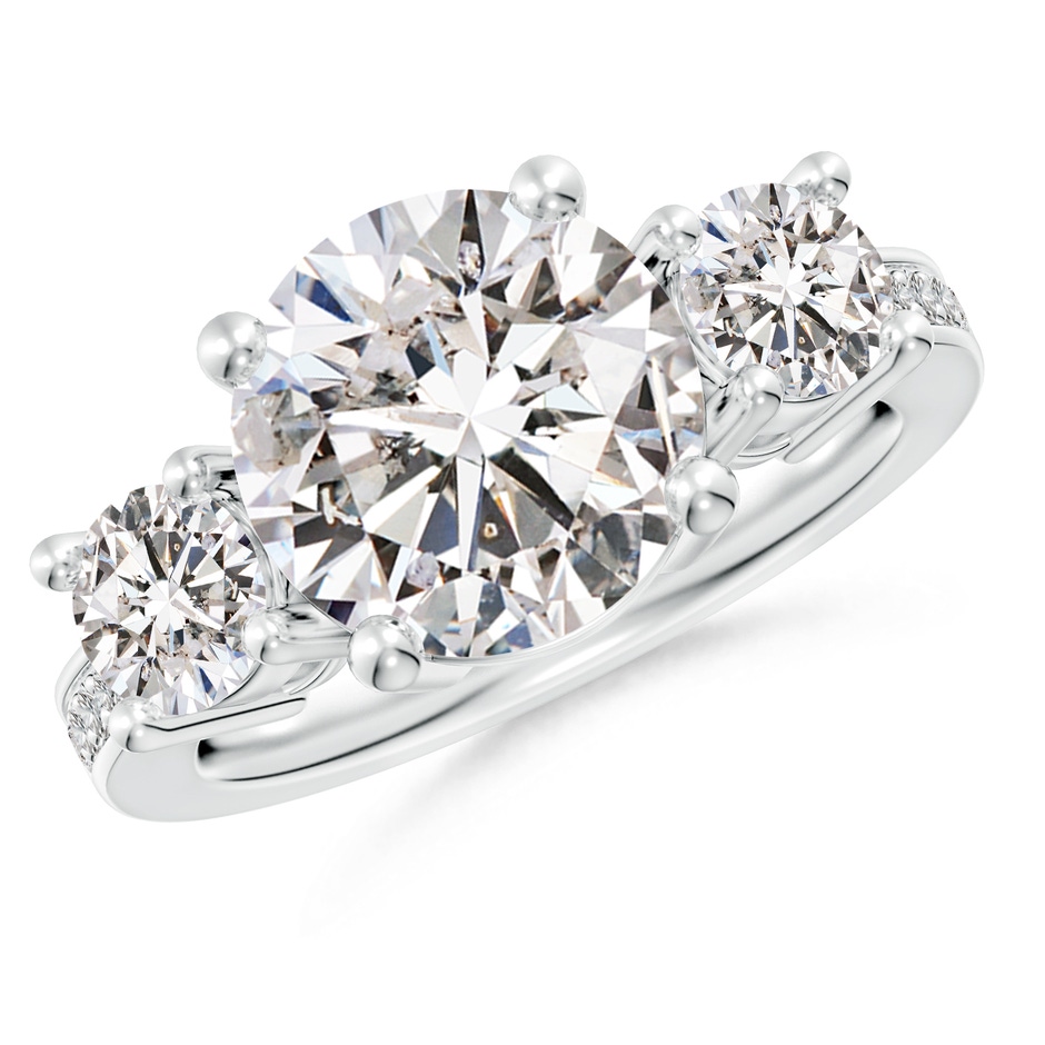 10.1mm IJI1I2 Classic Three Stone Diamond Ring in White Gold 