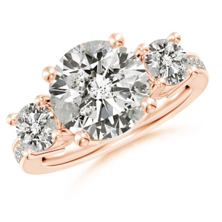 10.1mm KI3 Classic Three Stone Diamond Ring in Rose Gold