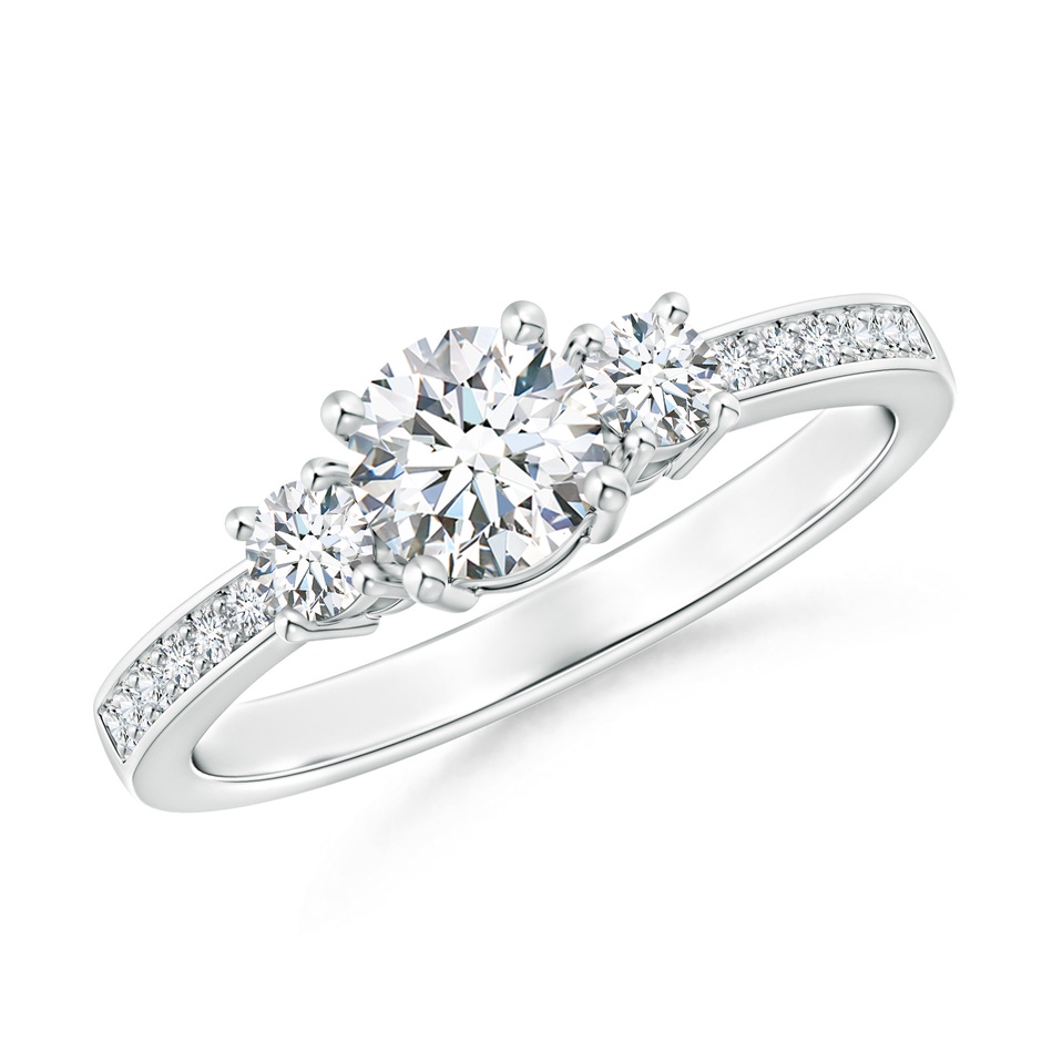5mm GVS2 Classic Three Stone Diamond Ring in P950 Platinum 
