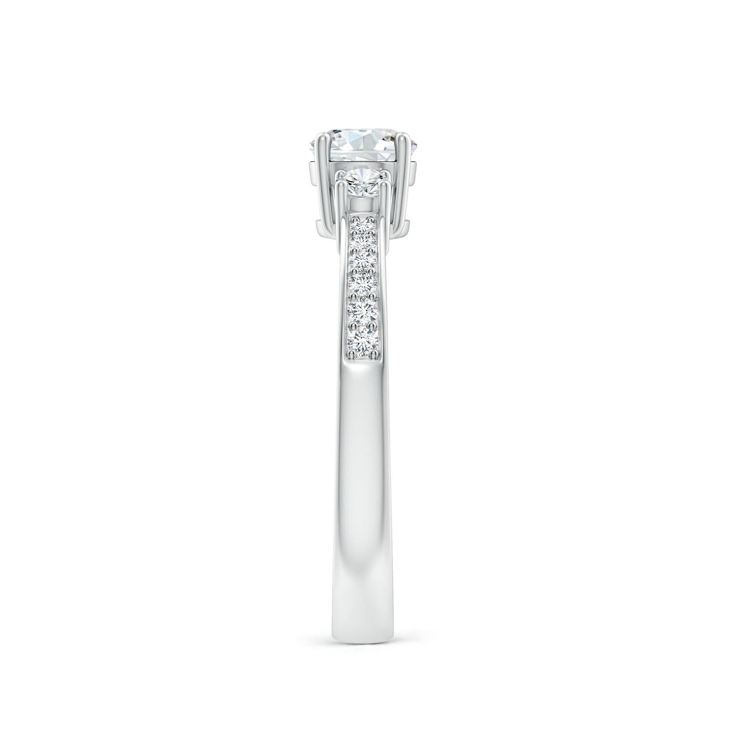 5mm GVS2 Classic Three Stone Diamond Ring in P950 Platinum - side 3