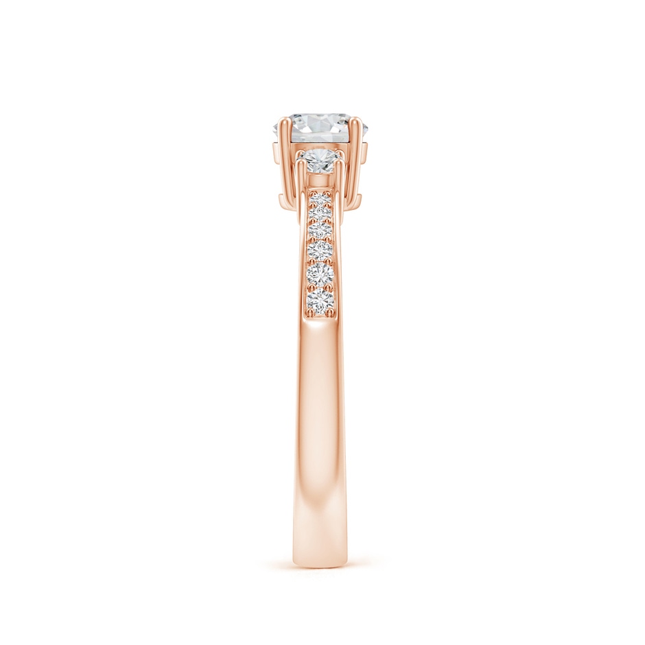 5mm HSI2 Classic Three Stone Diamond Ring in Rose Gold side 299