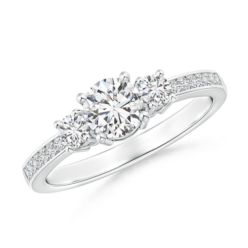 5mm HSI2 Classic Three Stone Diamond Ring in White Gold