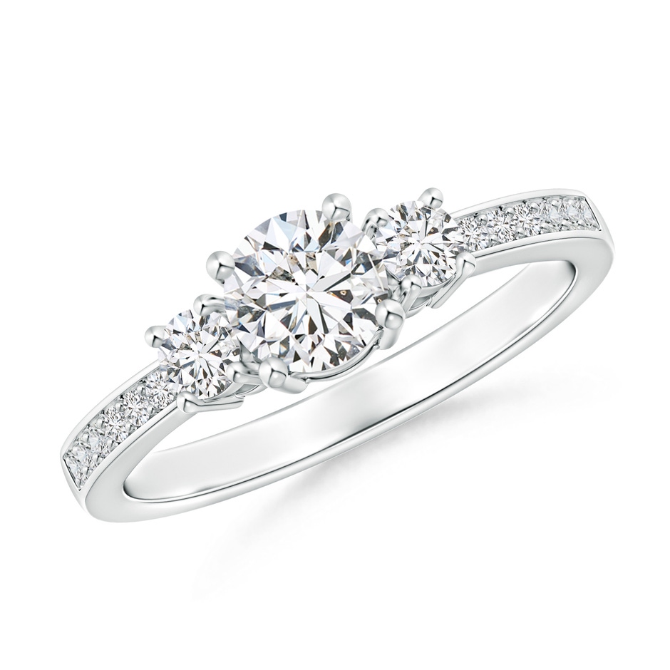 5mm HSI2 Classic Three Stone Diamond Ring in White Gold 