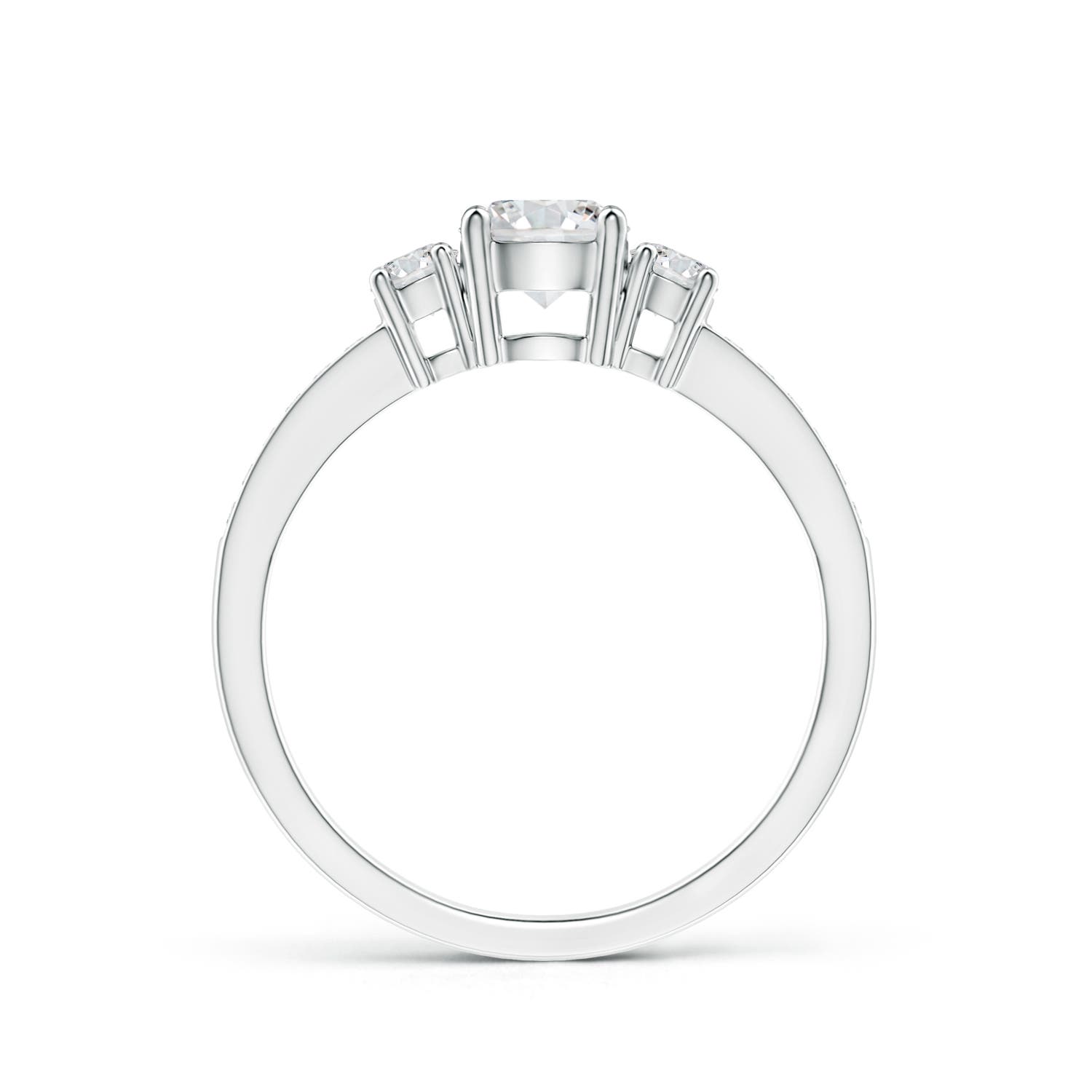 5mm HSI2 Classic Three Stone Diamond Ring in White Gold - side 2