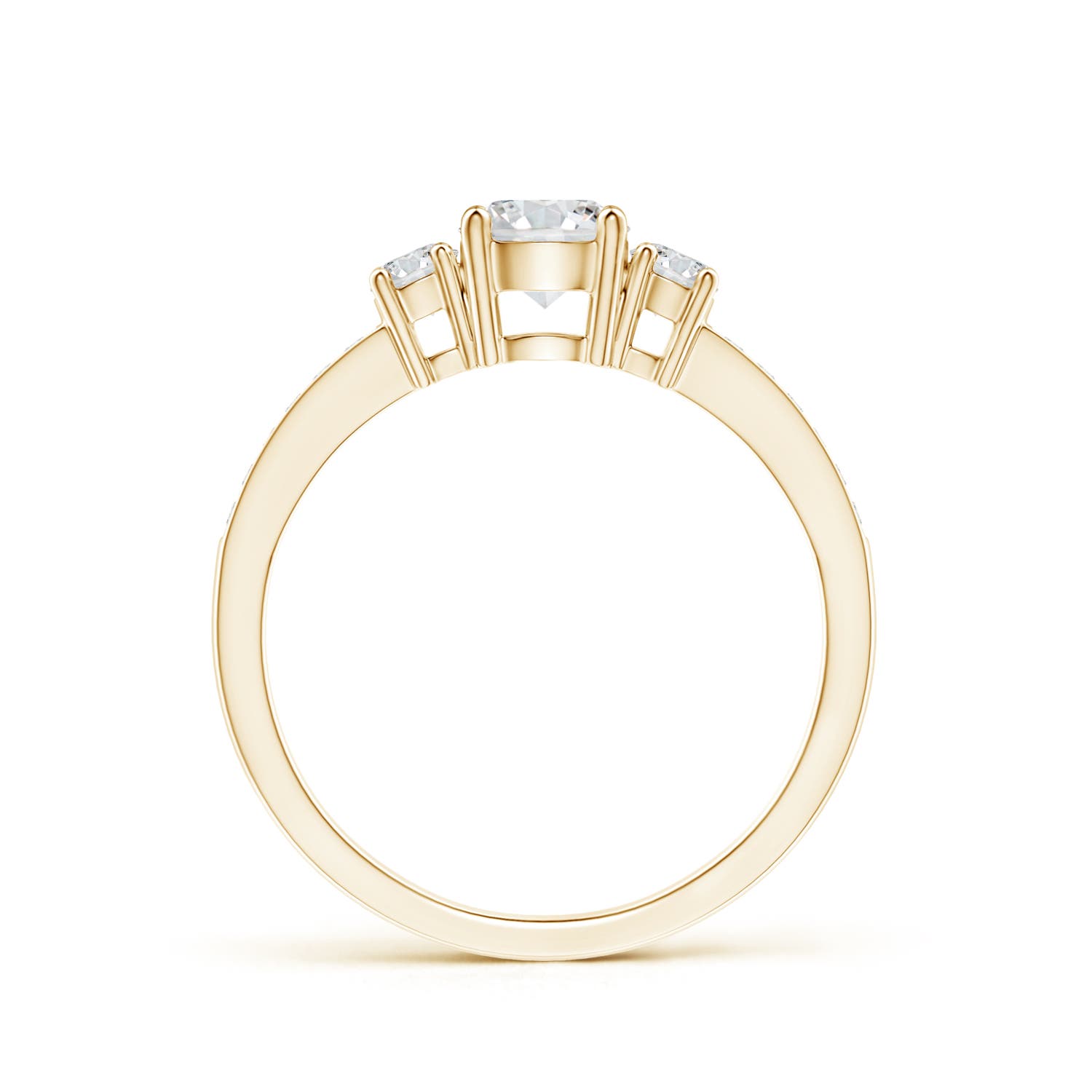 5mm HSI2 Classic Three Stone Diamond Ring in Yellow Gold