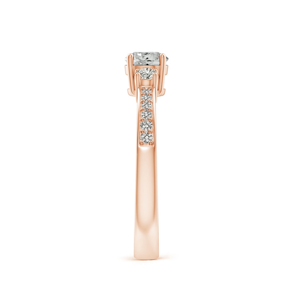 5mm KI3 Classic Three Stone Diamond Ring in Rose Gold side 299