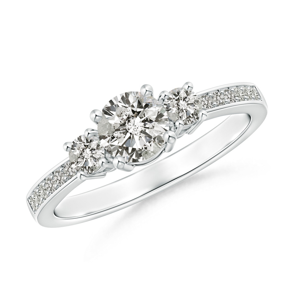 5mm KI3 Classic Three Stone Diamond Ring in White Gold 