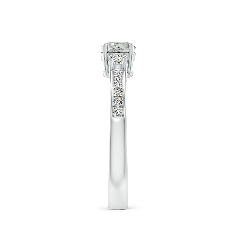 5mm KI3 Classic Three Stone Diamond Ring in White Gold side 299